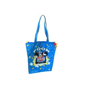 Disney Channel Vinyl Tote Bag 13x15x4 Mickey Mouse Handbag Vintage Blue